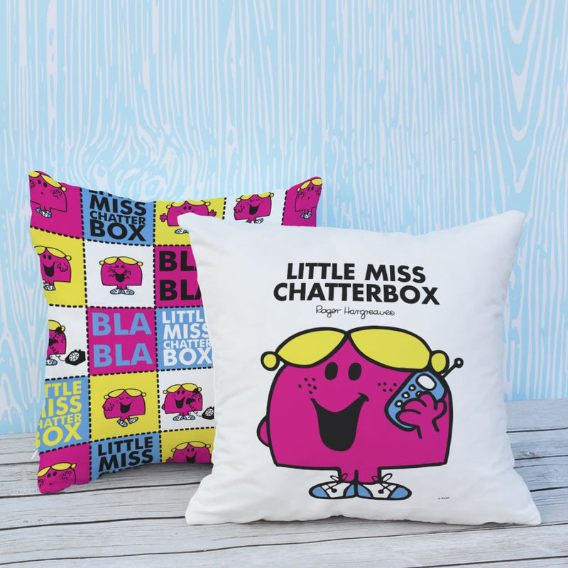 Little Miss Chatterbox Micro Fibre Cushion (Lifestyle)
