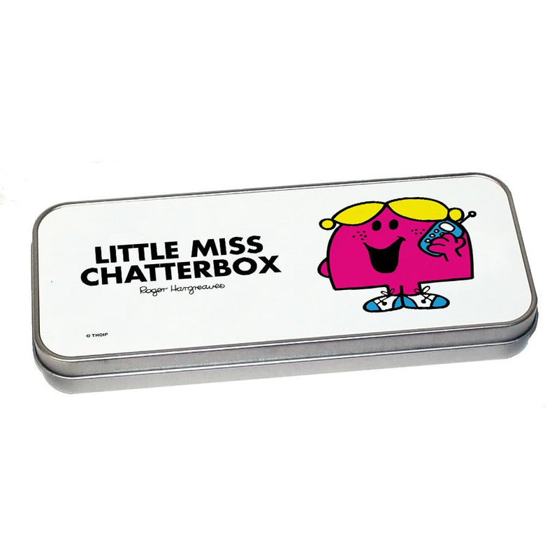 Little Miss Chatterbox Pencil Case Tin (Silver)