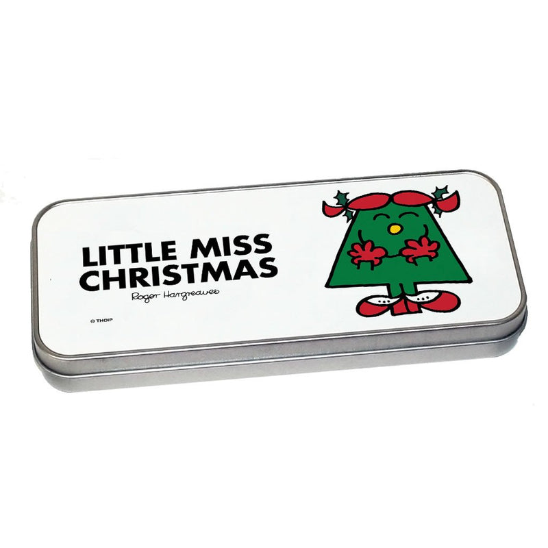 Little Miss Christmas Pencil Case Tin (Silver)