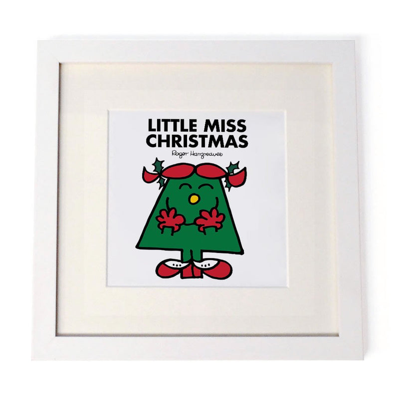 Little Miss Christmas White Framed Print