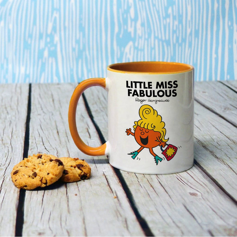 Little Miss Fabulous Large Porcelain Colour Handle Mug (Lifestyle)