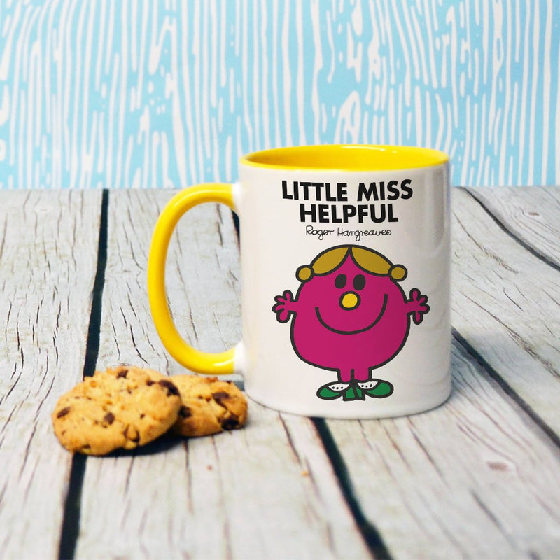 Little Miss Helpful Large Porcelain Colour Handle Mug (Lifestyle)