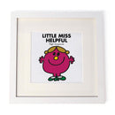 Little Miss Helpful White Framed Print
