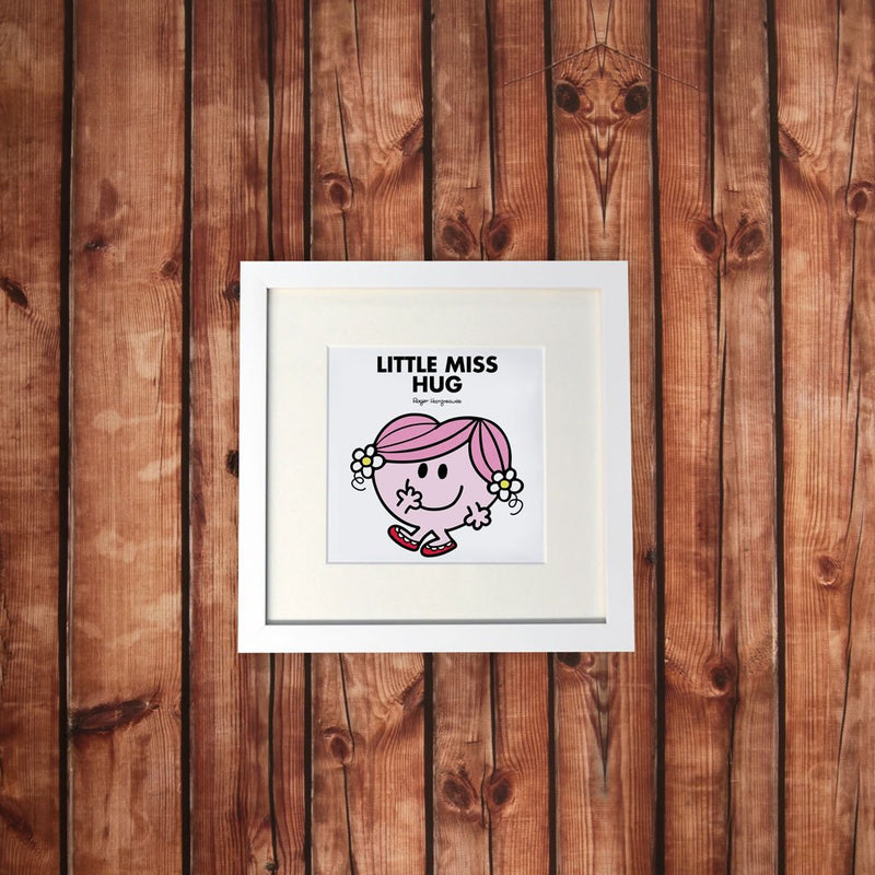 Little Miss Hug White Framed Print (Lifestyle)