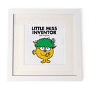 Little Miss Inventor White Art Print