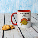Little Miss Late Large Porcelain Colour Handle Mug (Lifestyle)