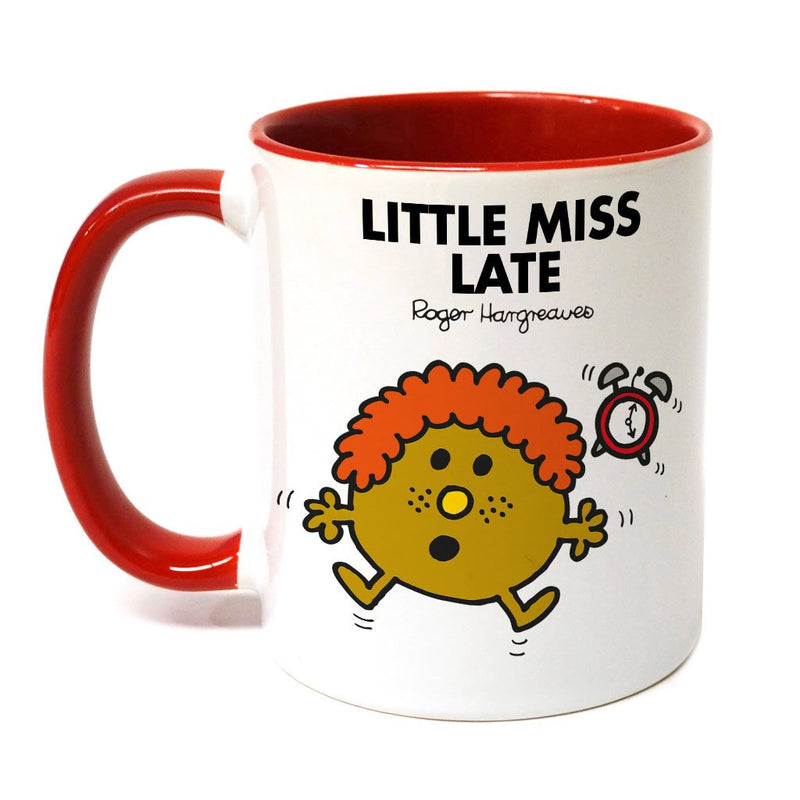 Little Miss Late Large Porcelain Colour Handle Mug
