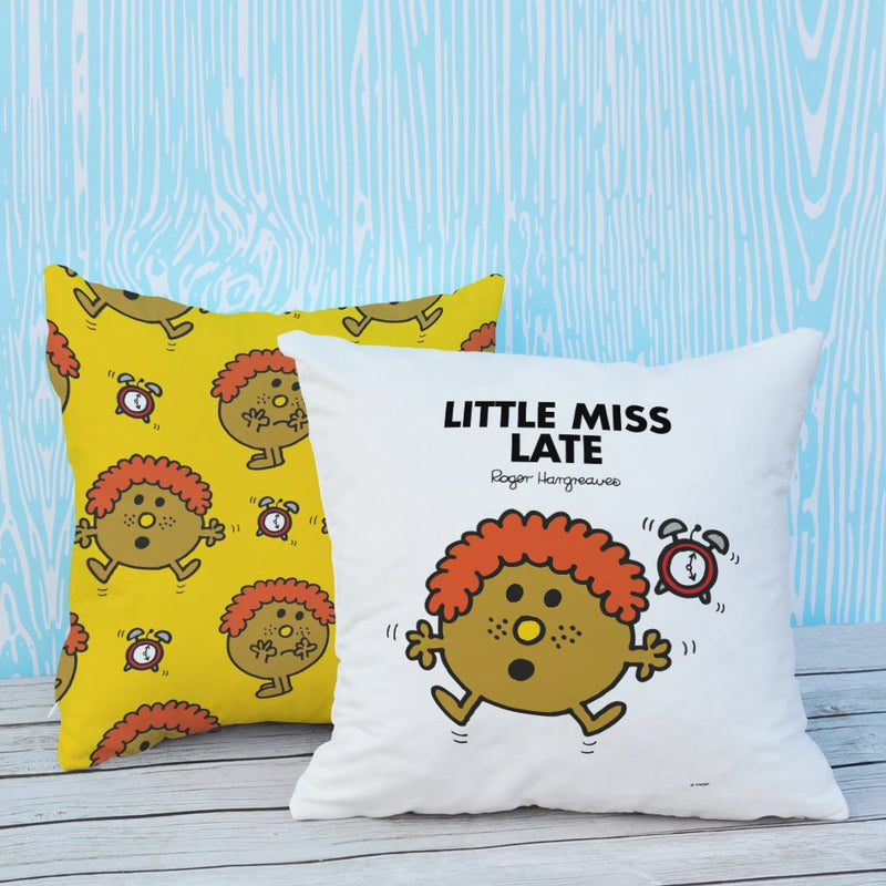 Little Miss Late Micro Fibre Cushion (Lifestyle)