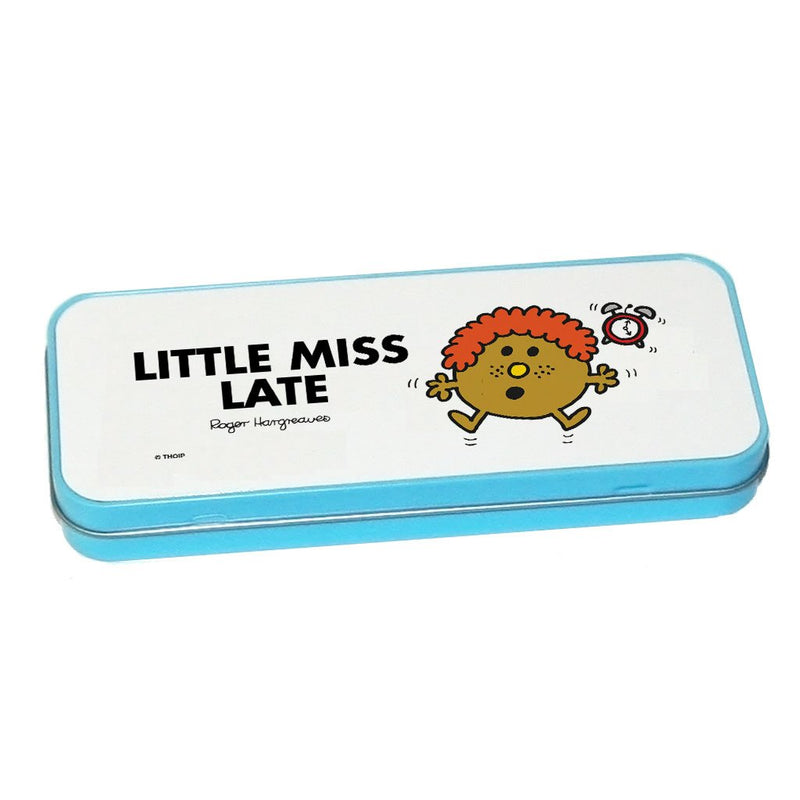 Little Miss Late Pencil Case Tin (Blue)