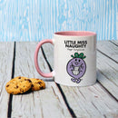 Little Miss Naughty Large Porcelain Colour Handle Mug (Lifestyle)