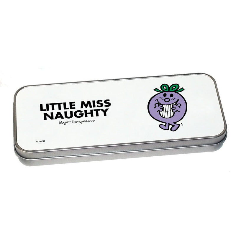 Little Miss Naughty Pencil Case Tin (Silver)