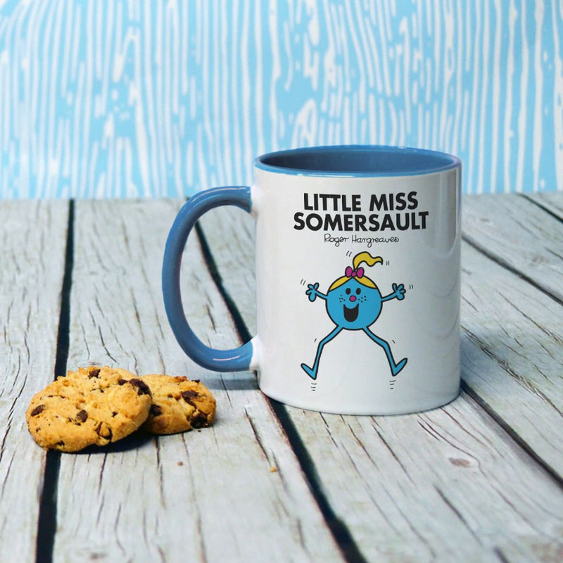 Little Miss Somersault Large Porcelain Colour Handle Mug (Lifestyle)