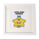 Little Miss Sparkle White Framed Print