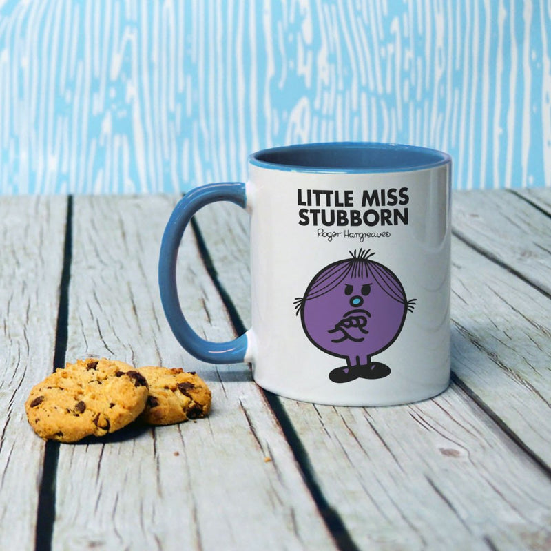 Little Miss Stubborn Large Porcelain Colour Handle Mug (Lifestyle)