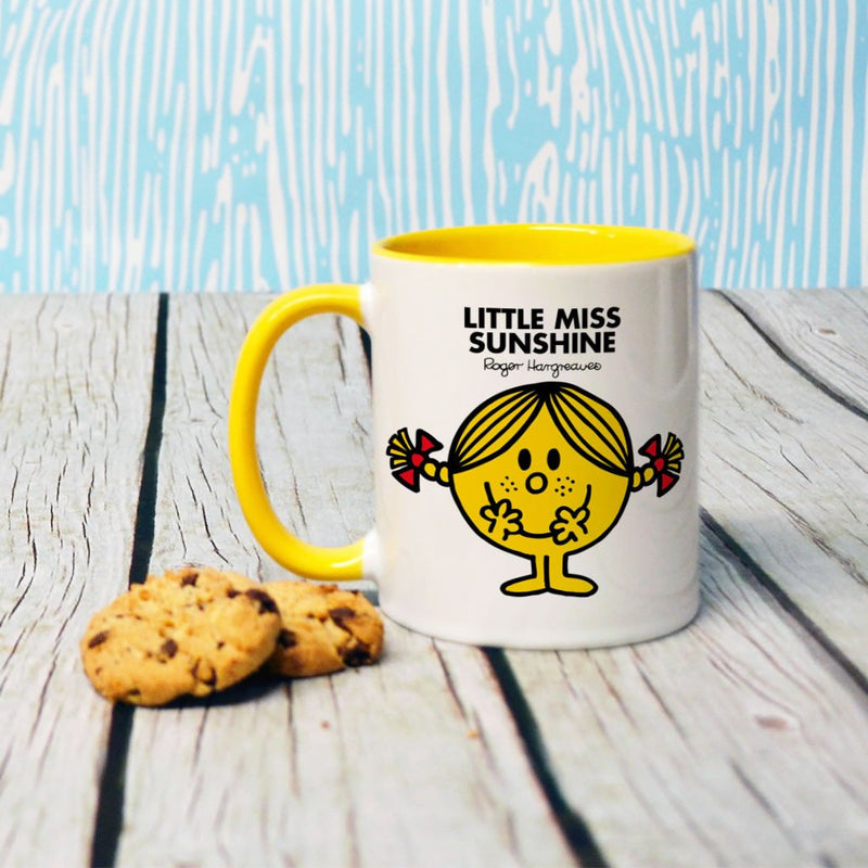Little Miss Sunshine Large Porcelain Colour Handle Mug (Lifestyle)