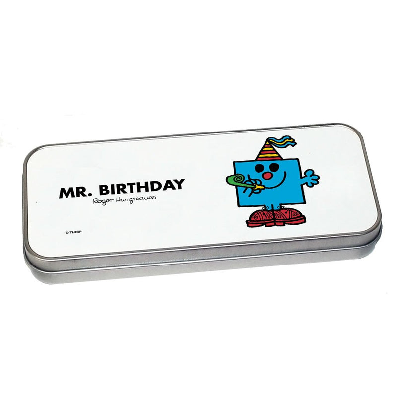 Mr. Birthday Pencil Case Tin (Silver)