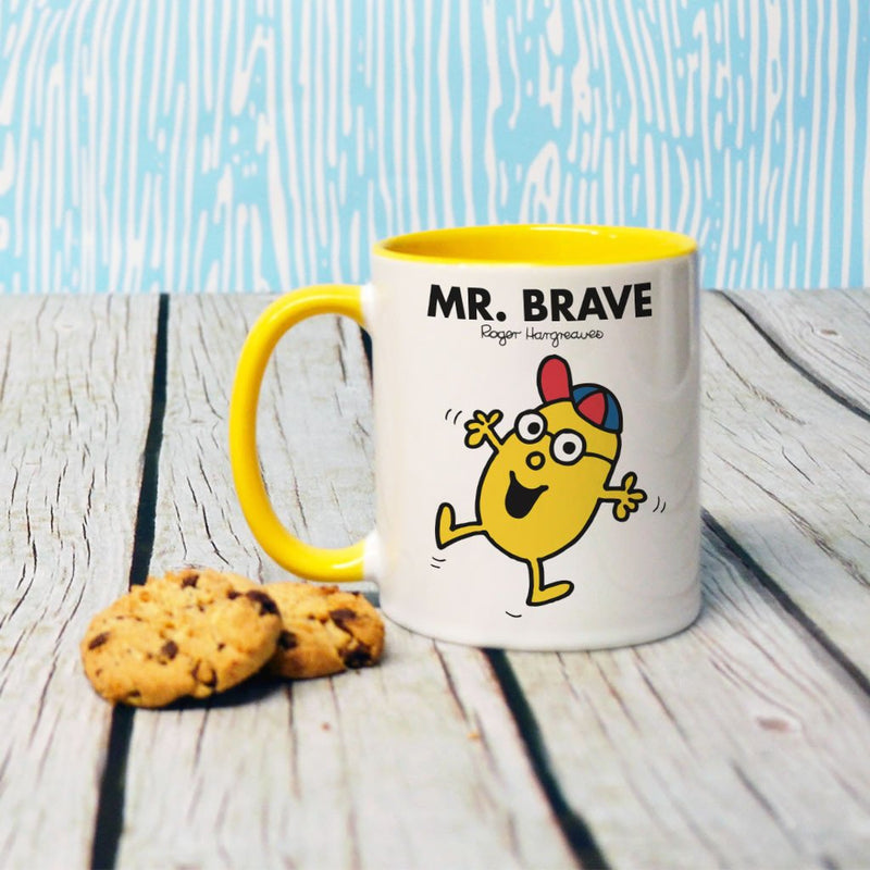 Mr. Brave Large Porcelain Colour Handle Mug (Lifestyle)