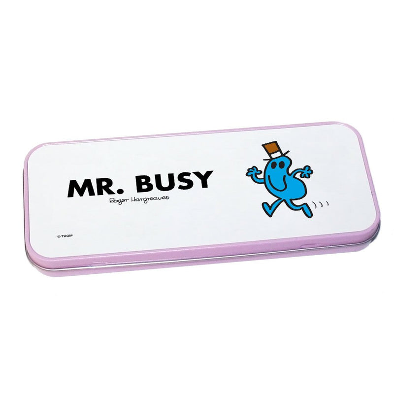 Mr. Busy Pencil Case Tin (Pink)