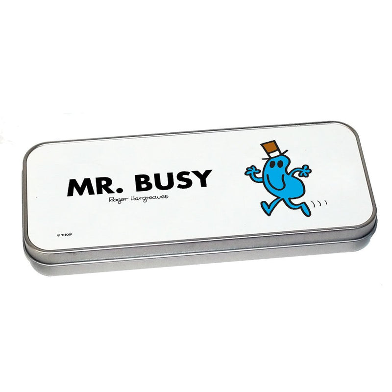 Mr. Busy Pencil Case Tin (Silver)