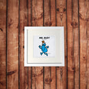 Mr. Busy White Framed Print (Lifestyle)
