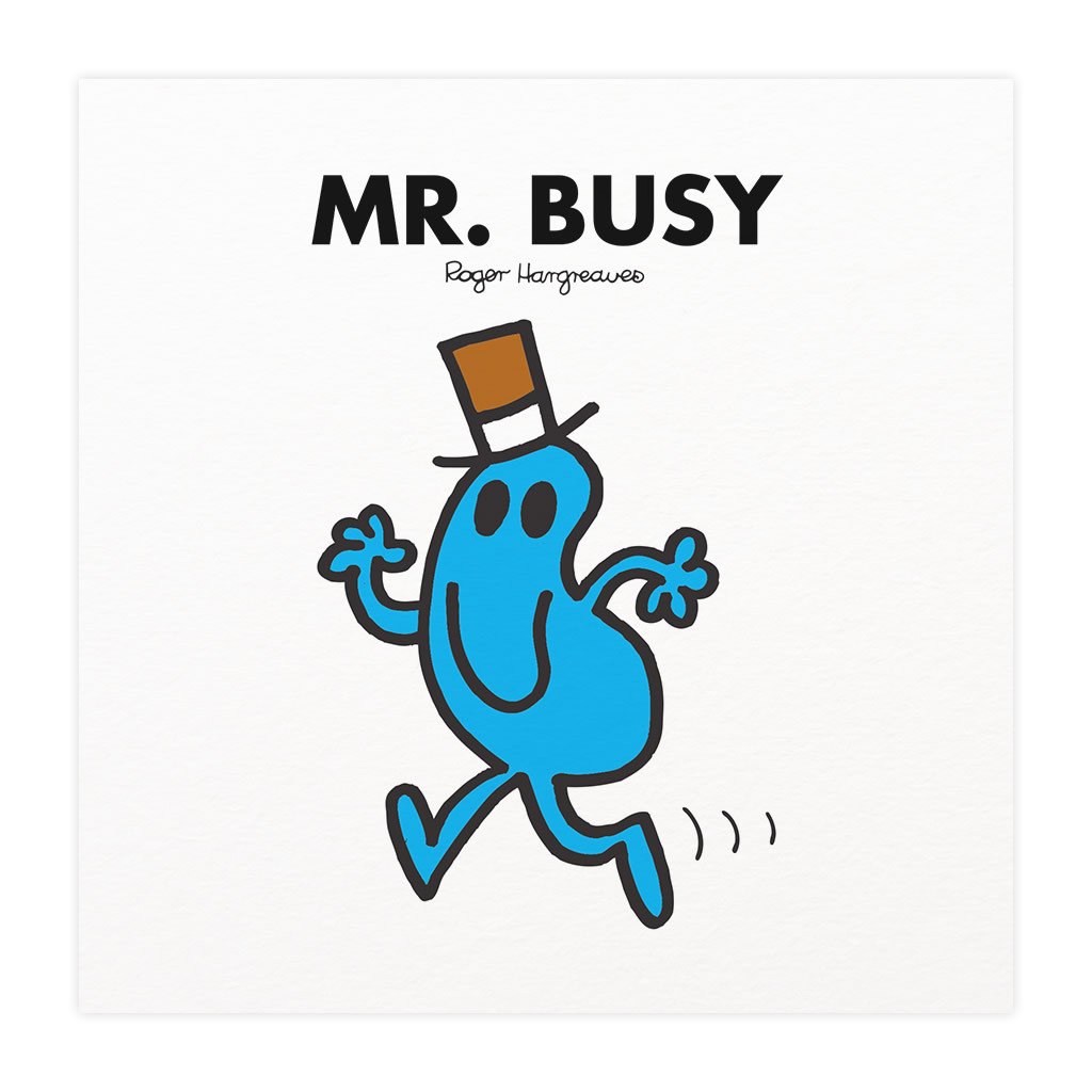 Mr. Busy White Art Print - Friends & Mr Men Fans