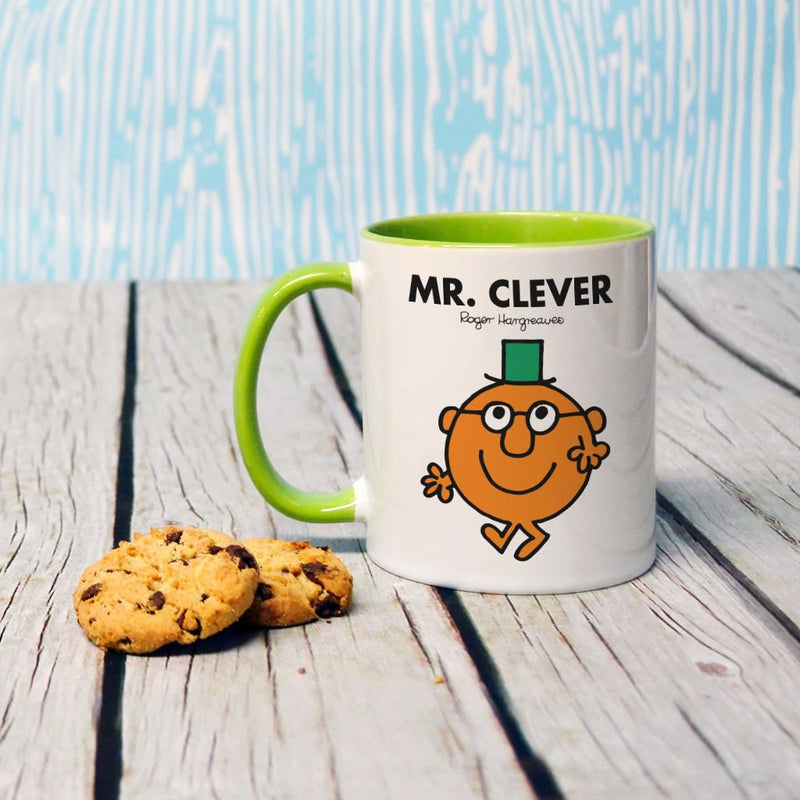 Mr. Clever Large Porcelain Colour Handle Mug (Lifestyle)