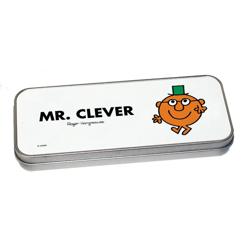 Mr. Clever Pencil Case Tin (Silver)