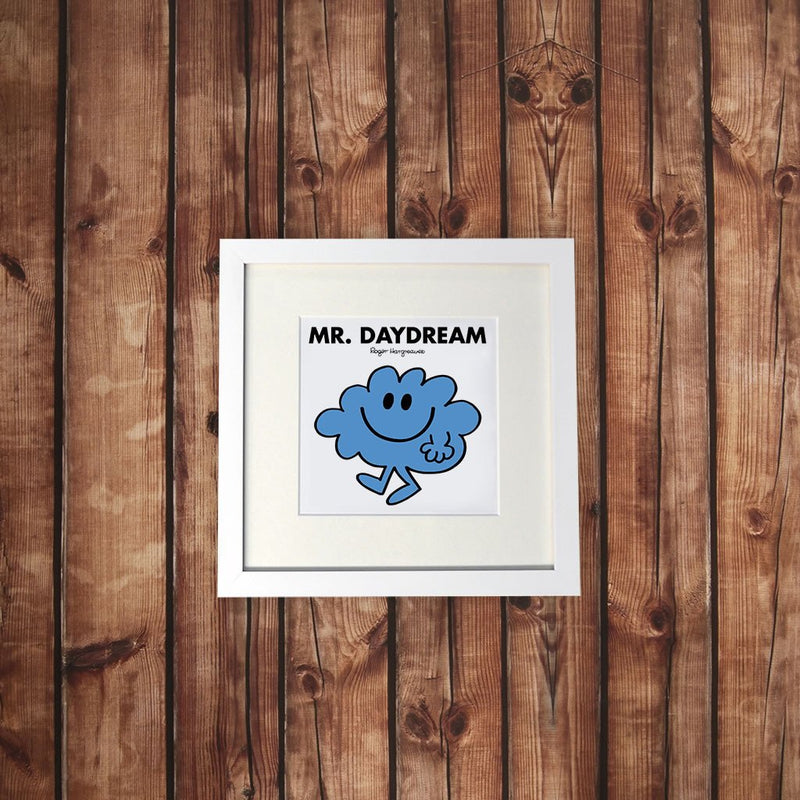 Mr. Daydream White Framed Print (Lifestyle)