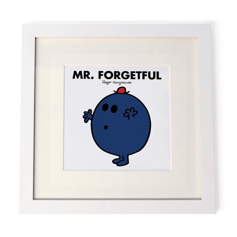 Mr. Forgetful White Framed Print