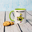 Mr. Funny Large Porcelain Colour Handle Mug (Lifestyle)