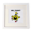 Mr. Funny White Framed Print