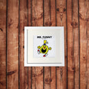 Mr. Funny White Framed Print (Lifestyle)