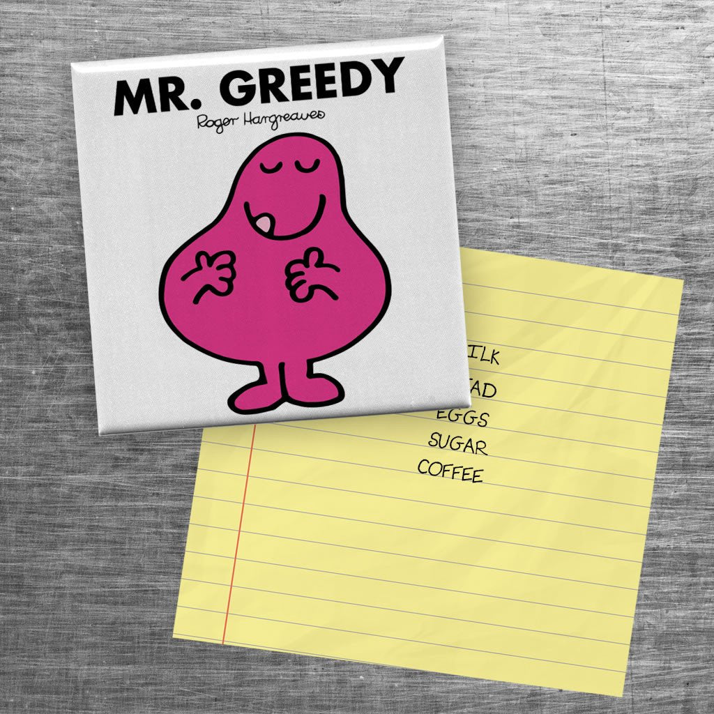 Mr. Greedy Square Magnet - Cute Gift for Girls