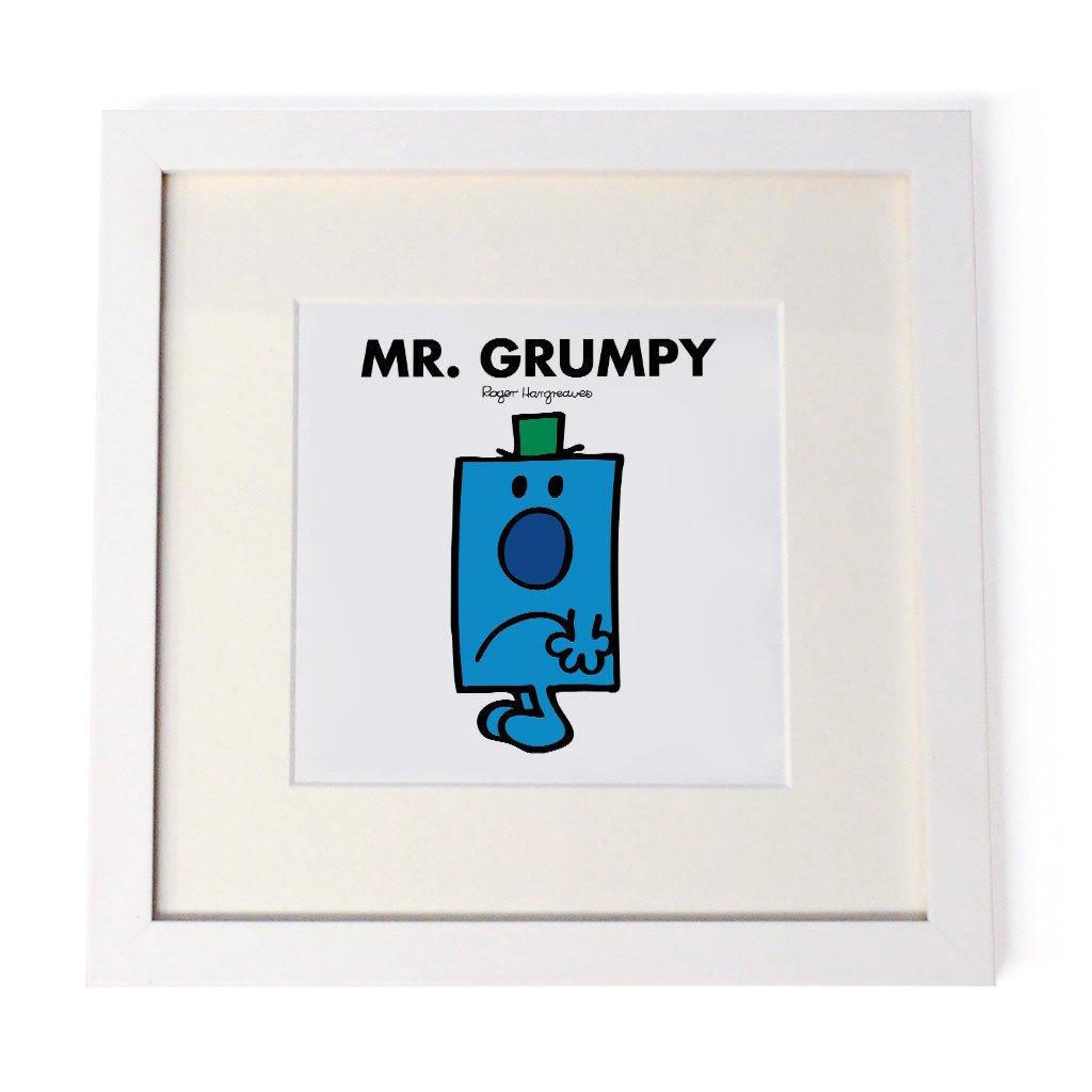 Mr. Grumpy White Art Print - Fun Gift for Birthdays