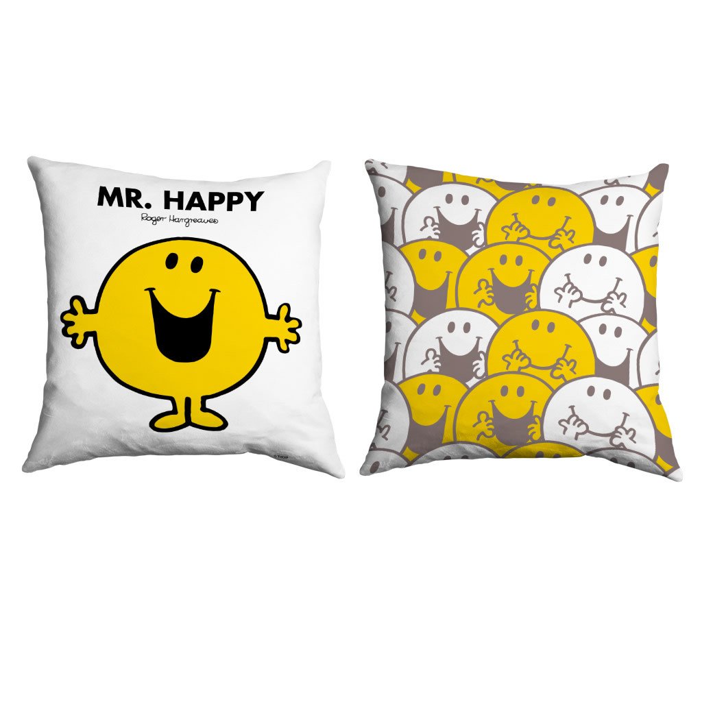 Mr. Happy Micro Fibre Cushion - Official Nostalgic Gift Idea