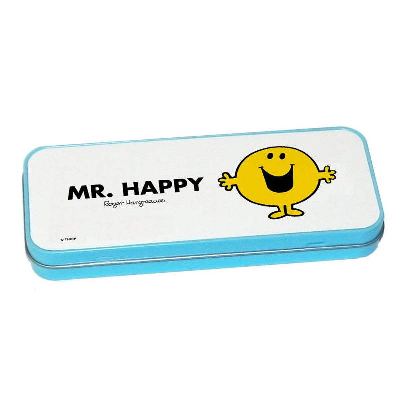Mr. Happy Pencil Case Tin (Blue)