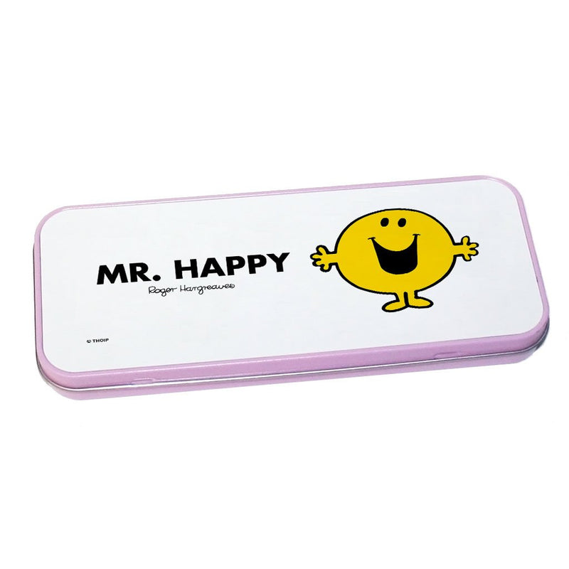 Mr. Happy Pencil Case Tin (Pink)