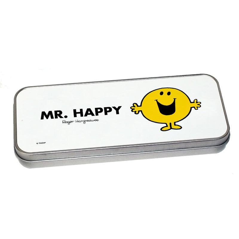 Mr. Happy Pencil Case Tin (Silver)