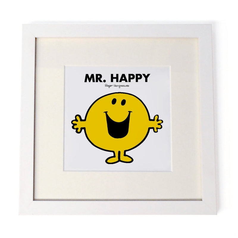 Mr. Happy White Art Print - Perfect Birthday or Christmas Gift