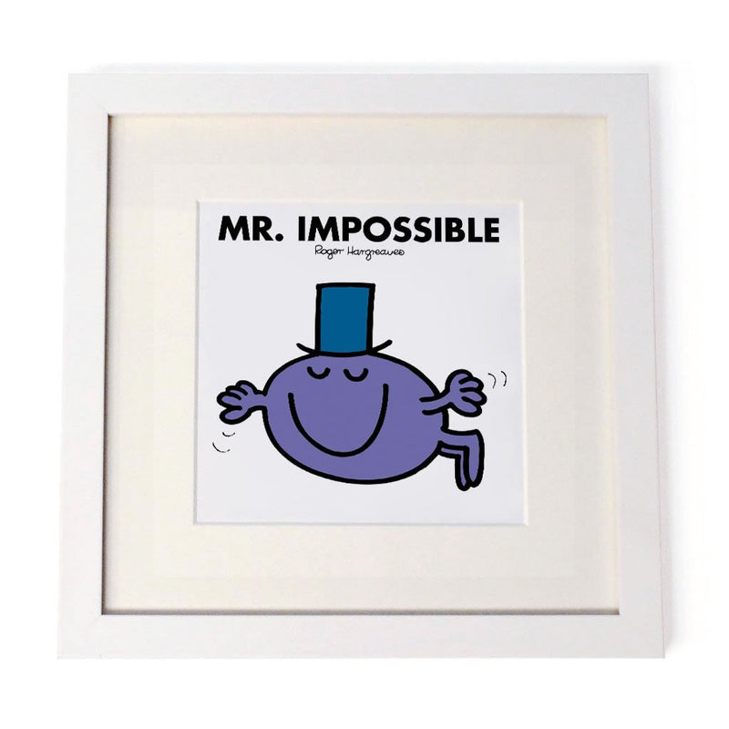 Mr. Impossible White Framed Print