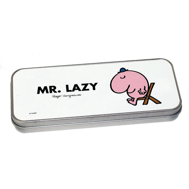 Mr. Lazy Pencil Case Tin (Silver)