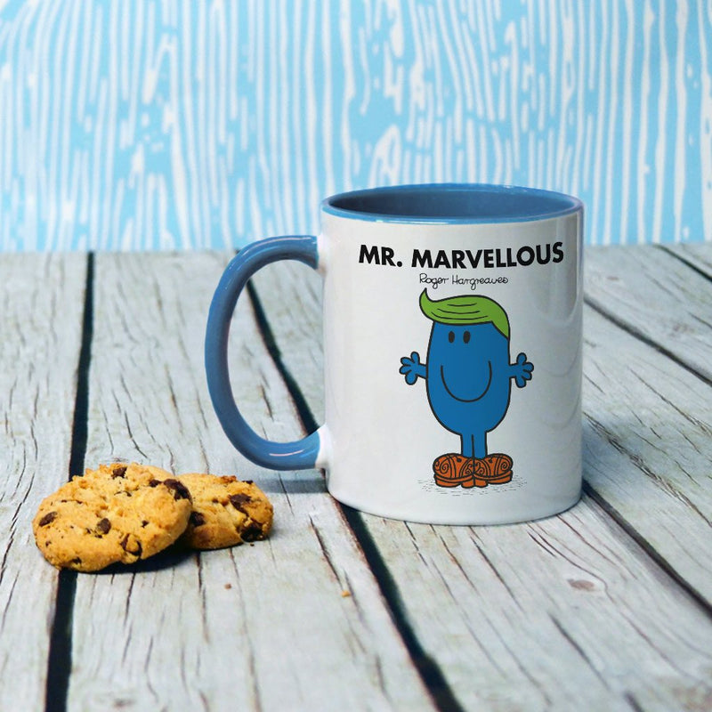 Mr. Marvellous Large Porcelain Colour Handle Mug (Lifestyle)