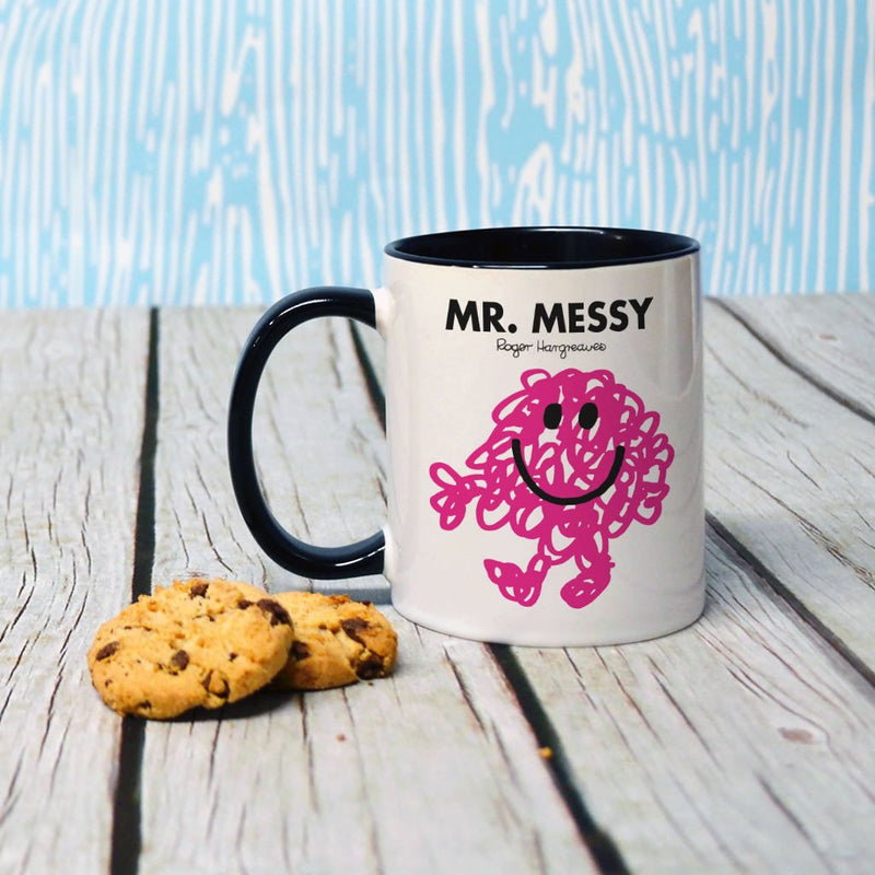 Mr. Messy Large Porcelain Colour Handle Mug (Lifestyle)