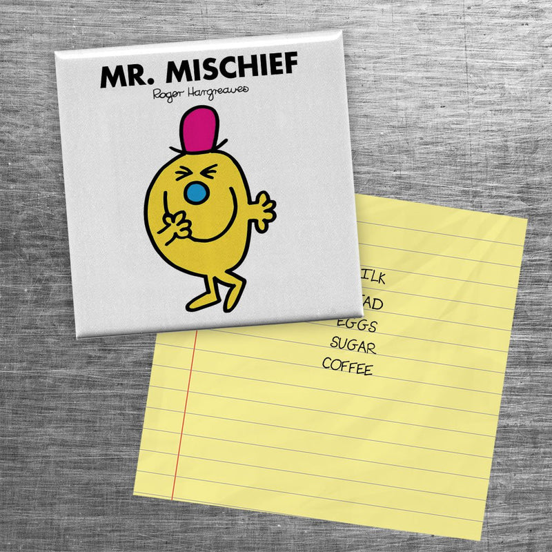 Mr. Mischief Square Magnet (Lifestyle)