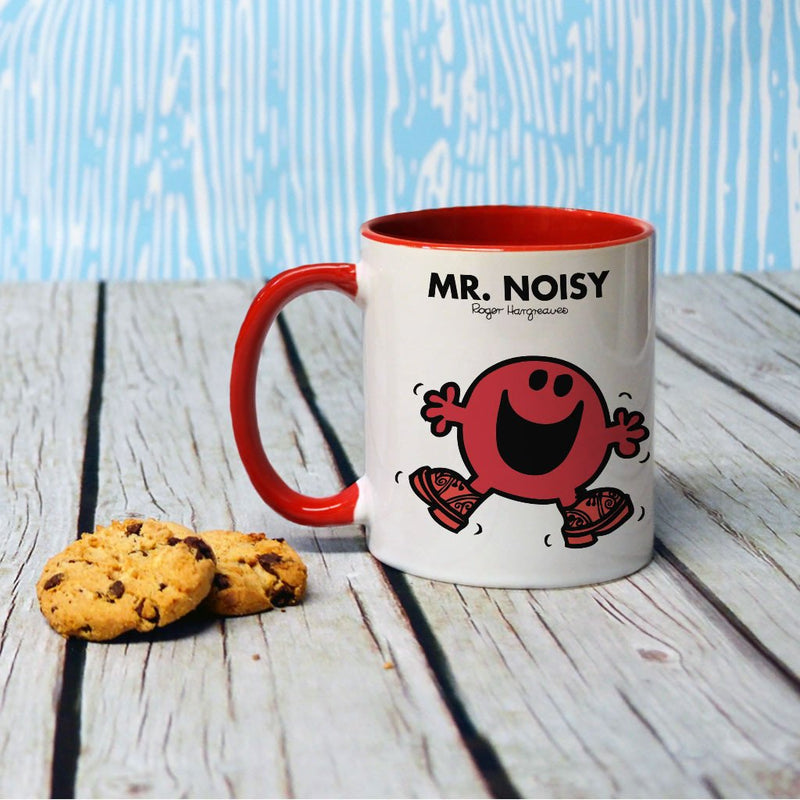 Mr. Noisy Large Porcelain Colour Handle Mug (Lifestyle)