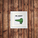Mr. Nosey White Framed Print (Lifestyle)