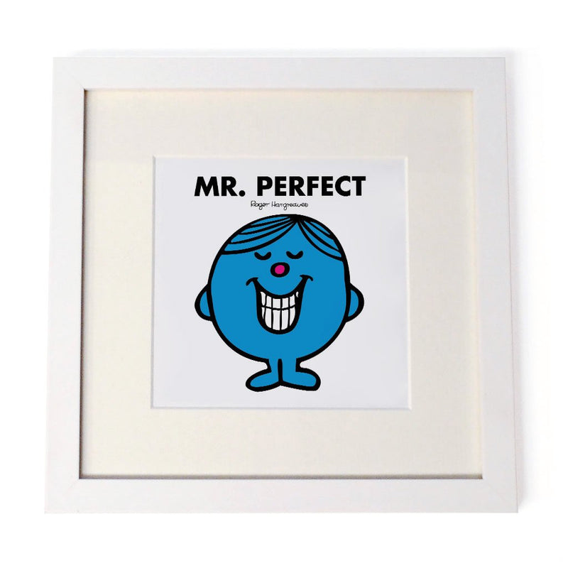 Mr. Perfect White Framed Print