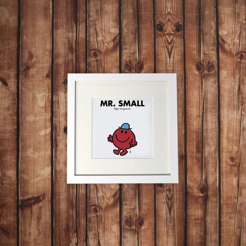 Mr. Small White Framed Print (Lifestyle)