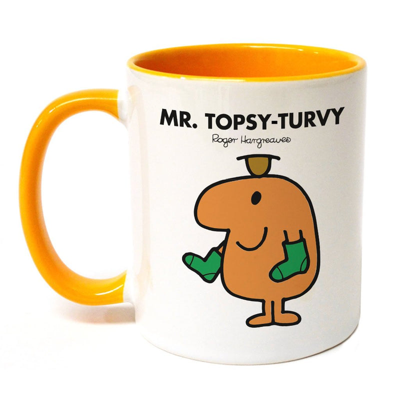 Mr. Topsy-turvy Large Porcelain Colour Handle Mug